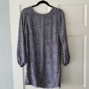 Zara Long Sleeve Shift Dress Keyhole Back